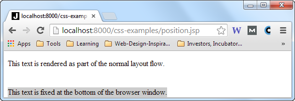 A div element with position : fixed 