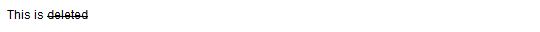 The del element deleted text as it looks in the browser.