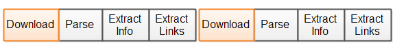 Two pages processed by a singlethreaded Java web crawler.