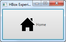 A JavaFX Label component with an image embedded.