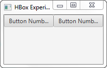 A JavaFX HBox component displayed in the scene graph.