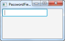 A JavaFX PasswordField component displayed in the scene graph.