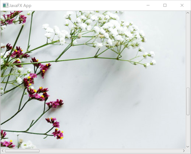 JavaFX ScrollPane screenshot.