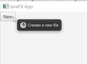 A JavaFX Tooltip with a graphic icon.