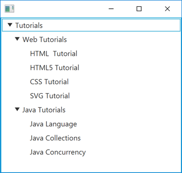 A JavaFX TreeView screenshot