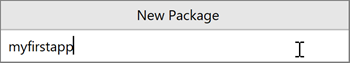 Type in a package name - all lowercase characters.